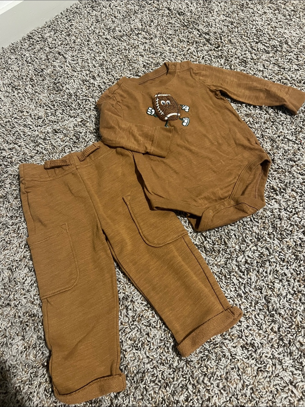 Garanimals Brown Football Graphic Bodysuit & Pants Set